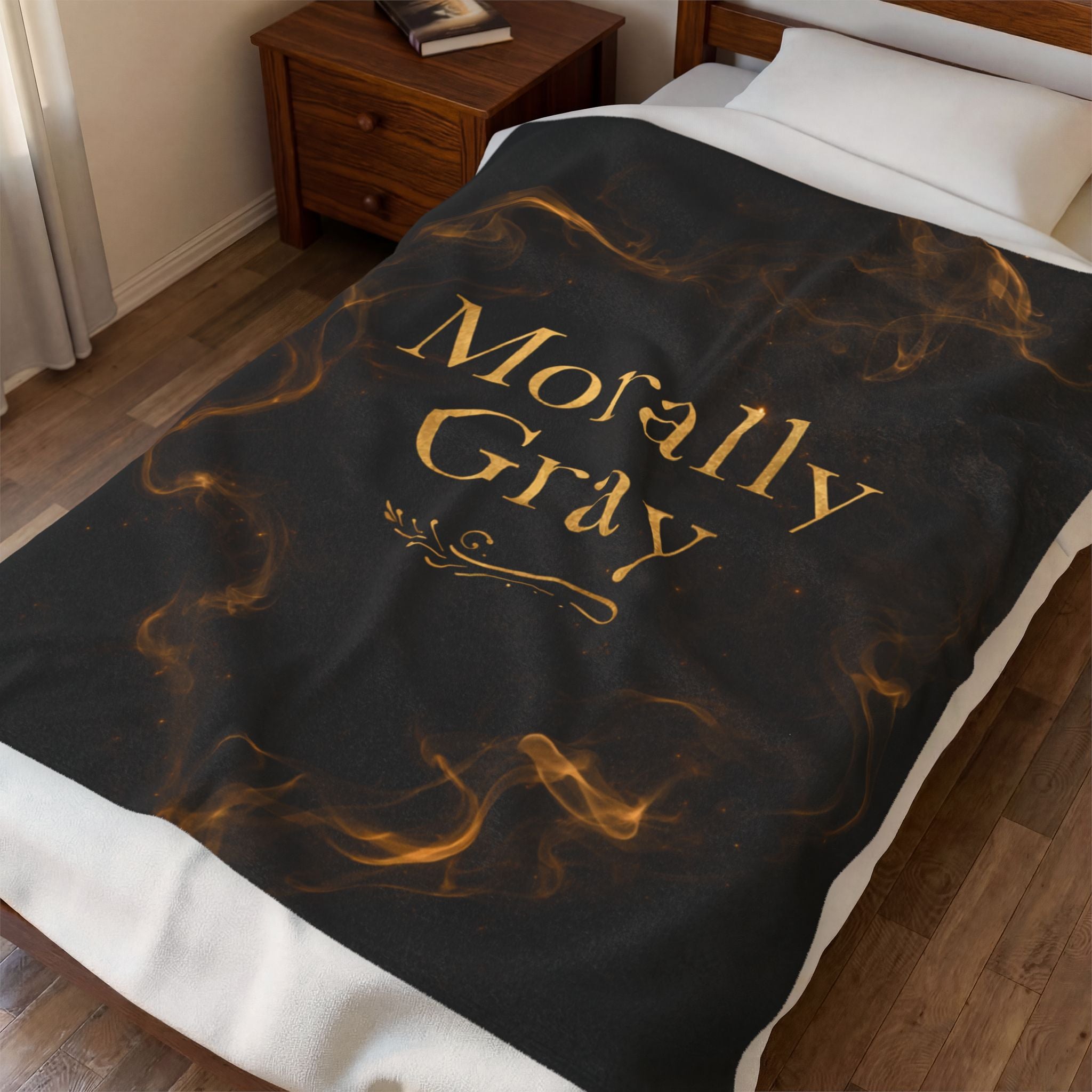 Morally Gray Velveteen Plush Blanket