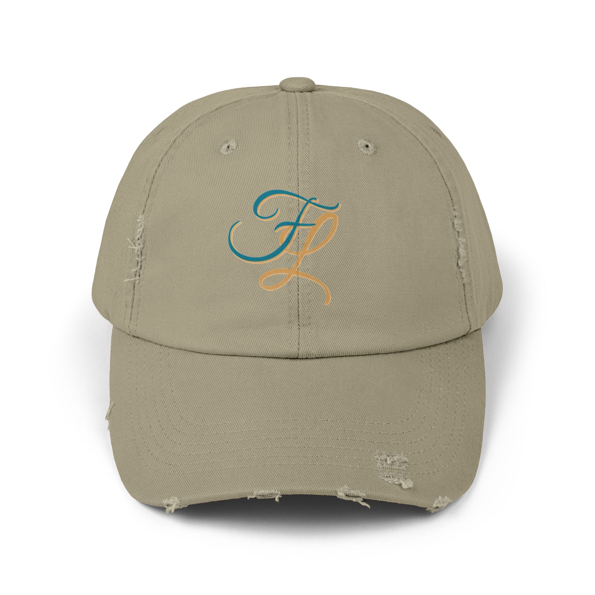 Distressed Cap with 'FL — Forbidden Love' Monogram