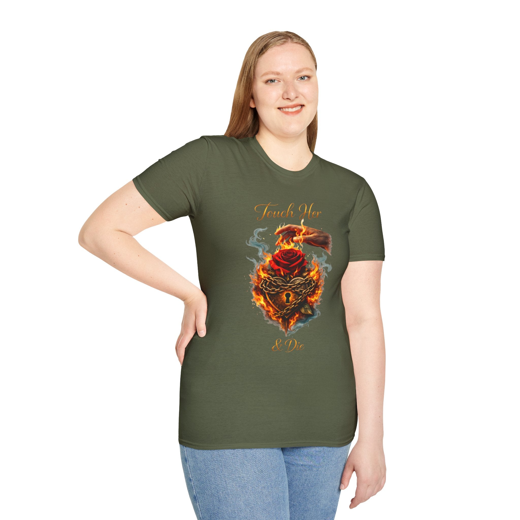 Touch Her & Die Rose Heart T-Shirt