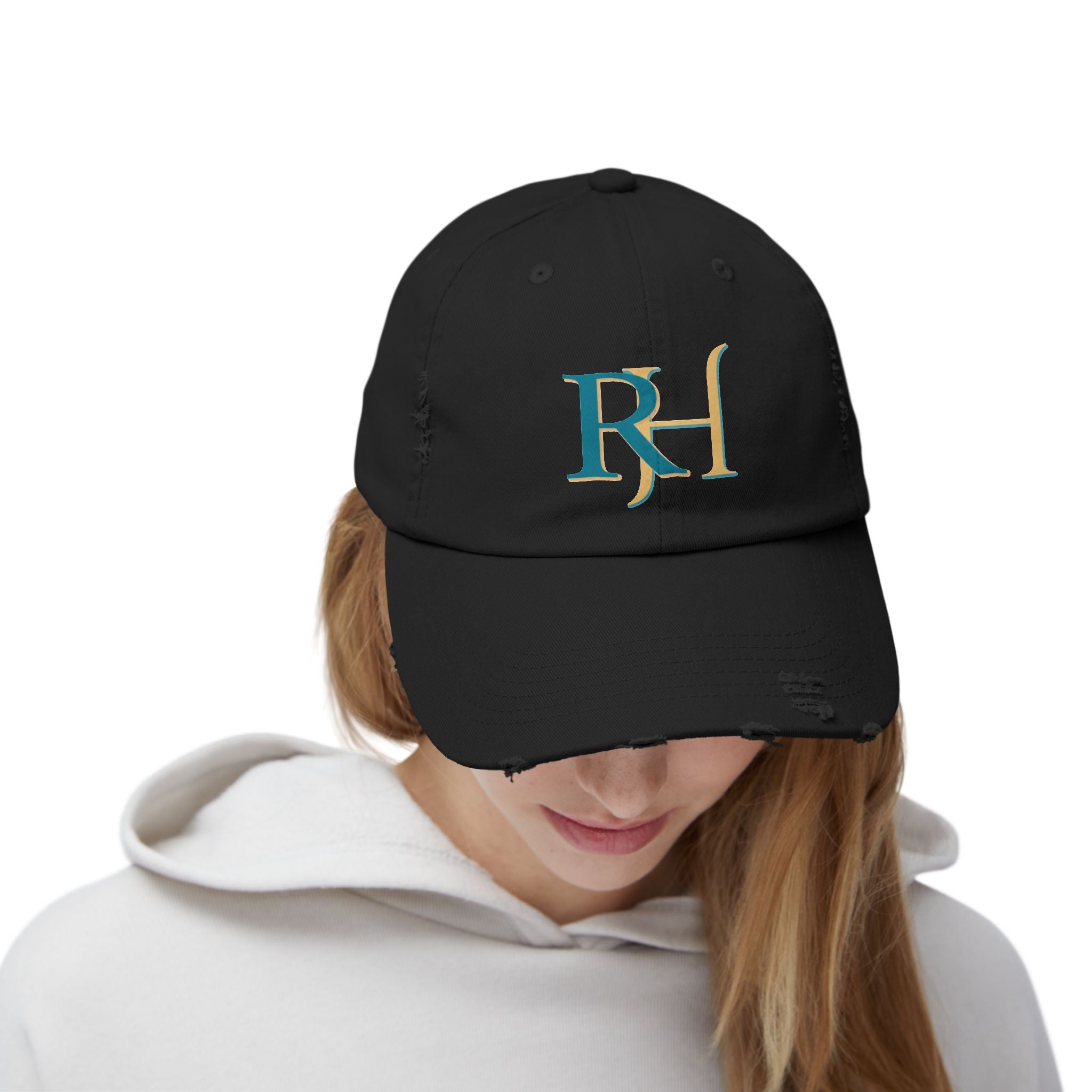 Distressed RH Monogram Cap Reverse Harem