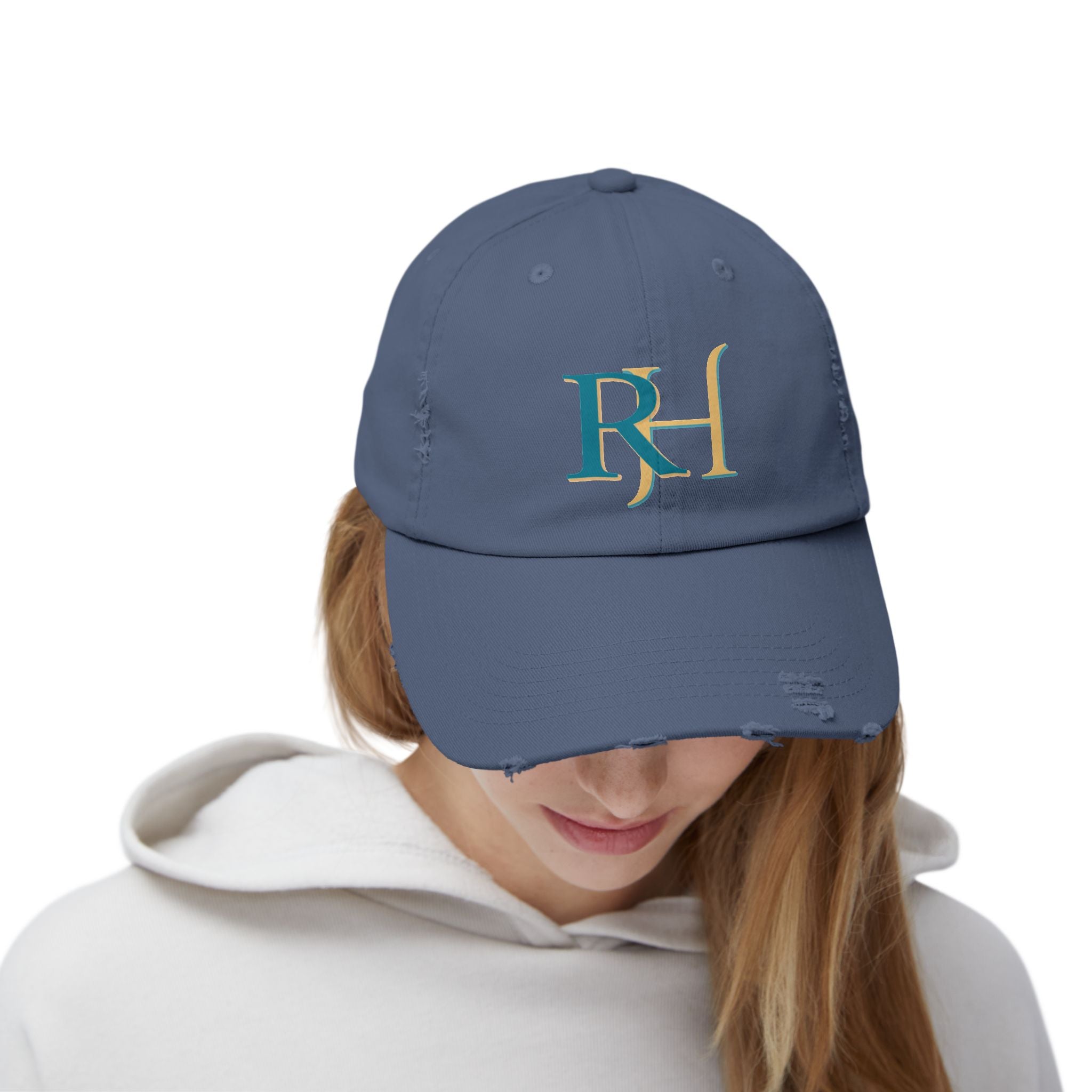 Distressed RH Monogram Cap Reverse Harem