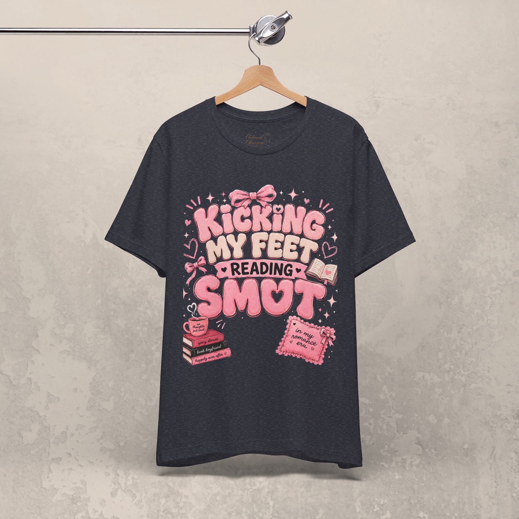 Reading Smut T-Shirt — Kicking My Feet Graphic Tee for Bookish Romance Fans