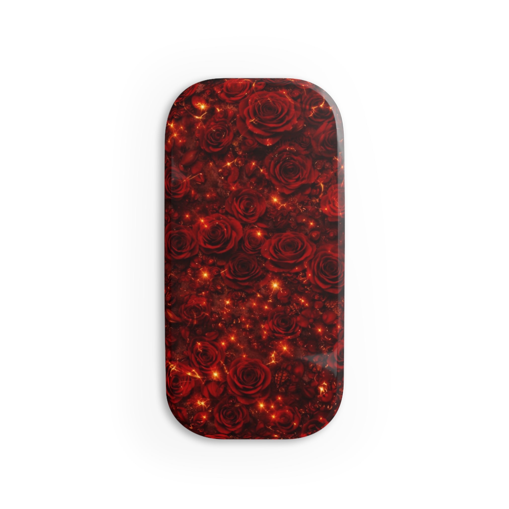 Red Rose Sparkle Phone Grip — Click-On Phone Stand & Holder