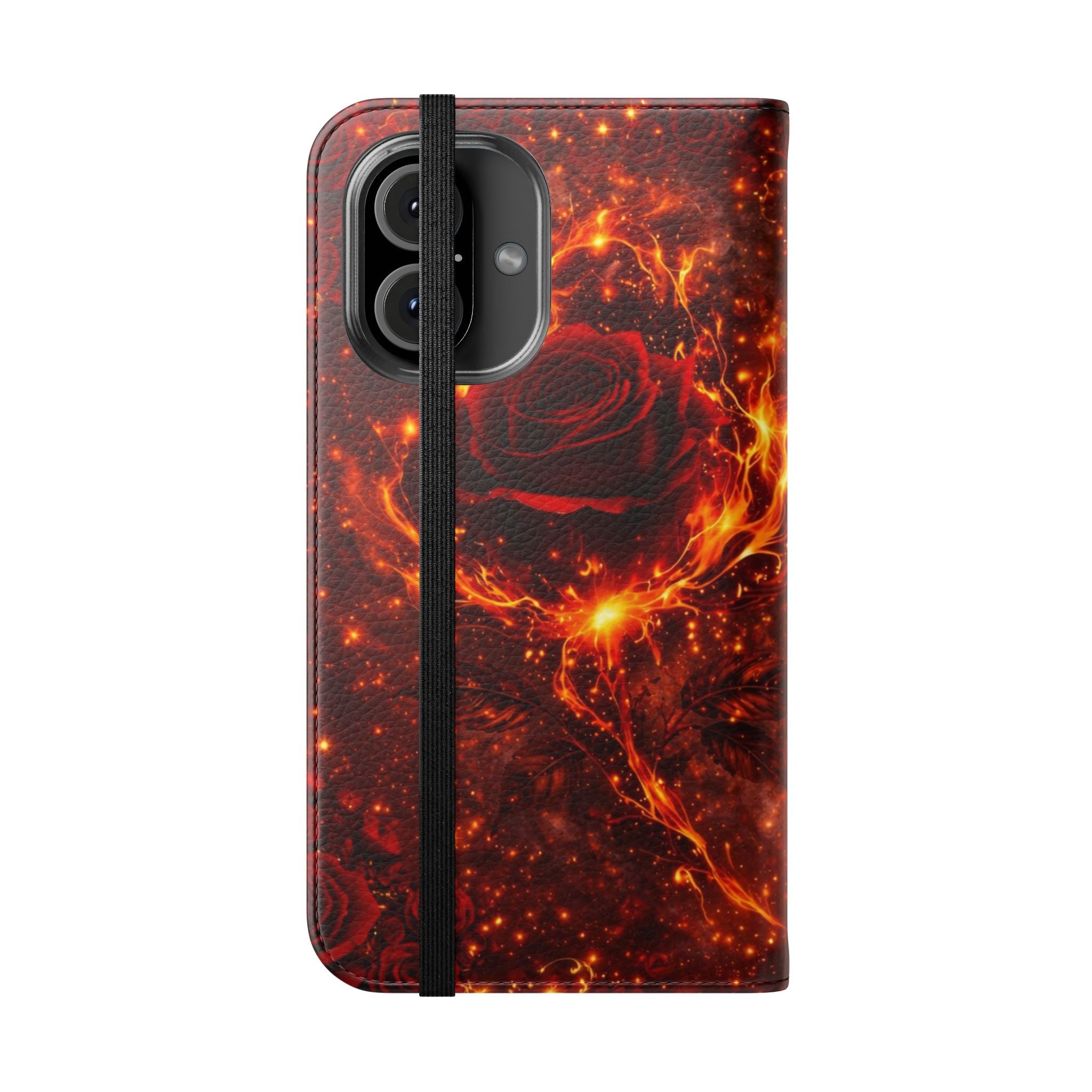 Flip Case – 'Touch Her & Die' Gothic Rose Wallet Phone Case