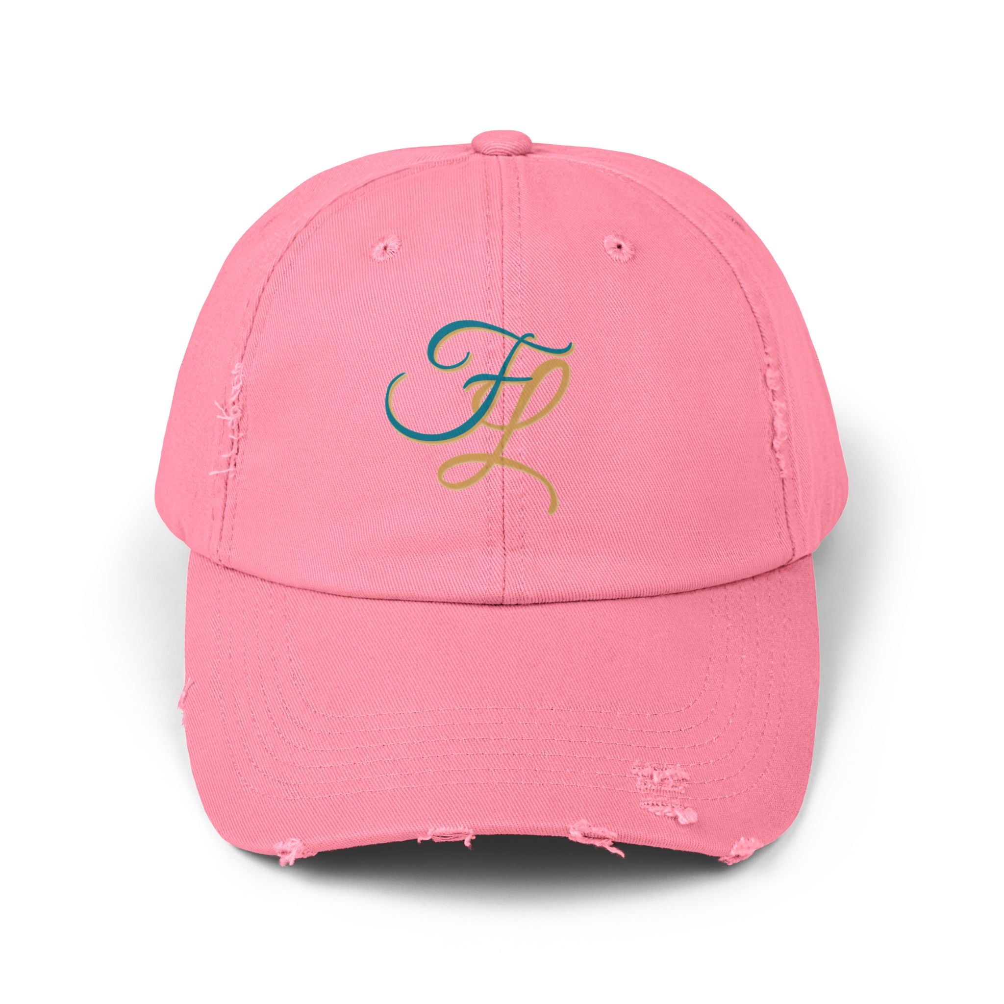 Distressed Cap with 'FL — Forbidden Love' Monogram