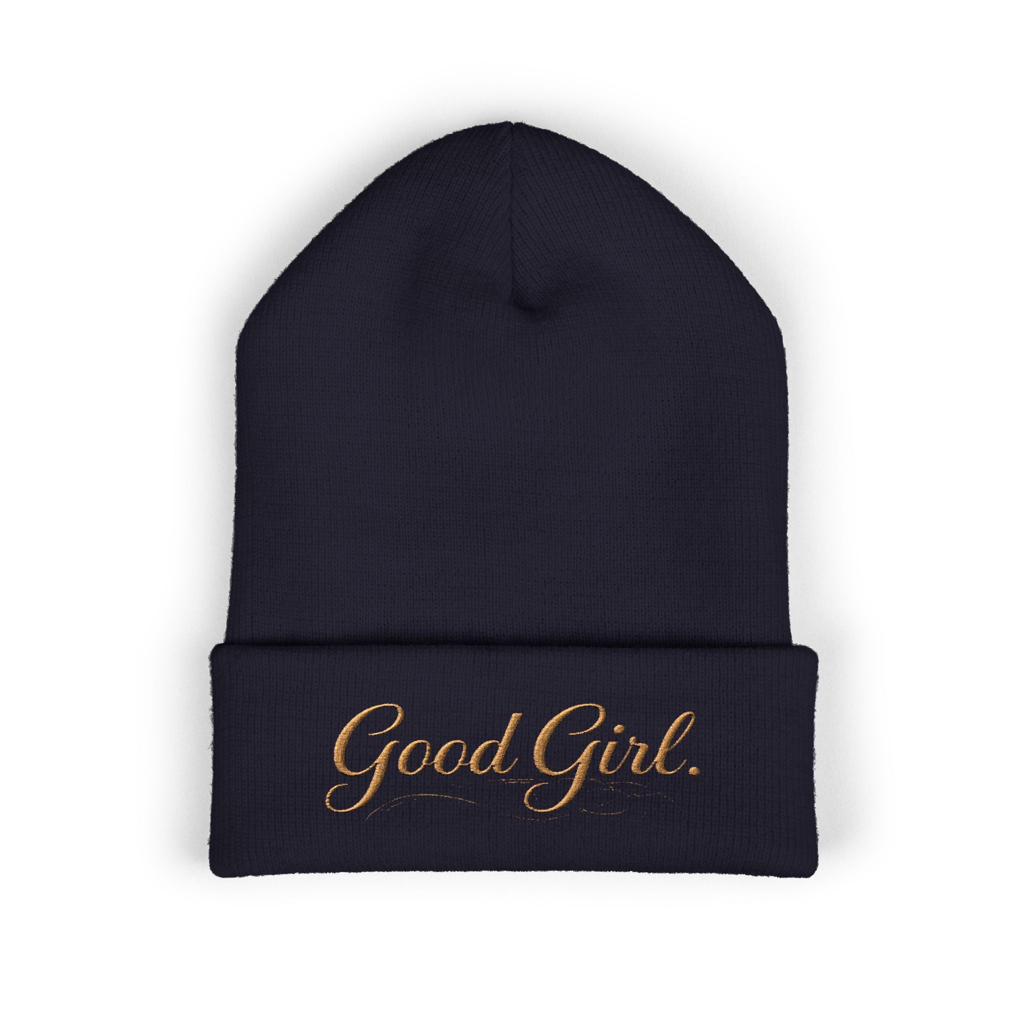 Embroidered "Good Girl." Cuffed Beanie