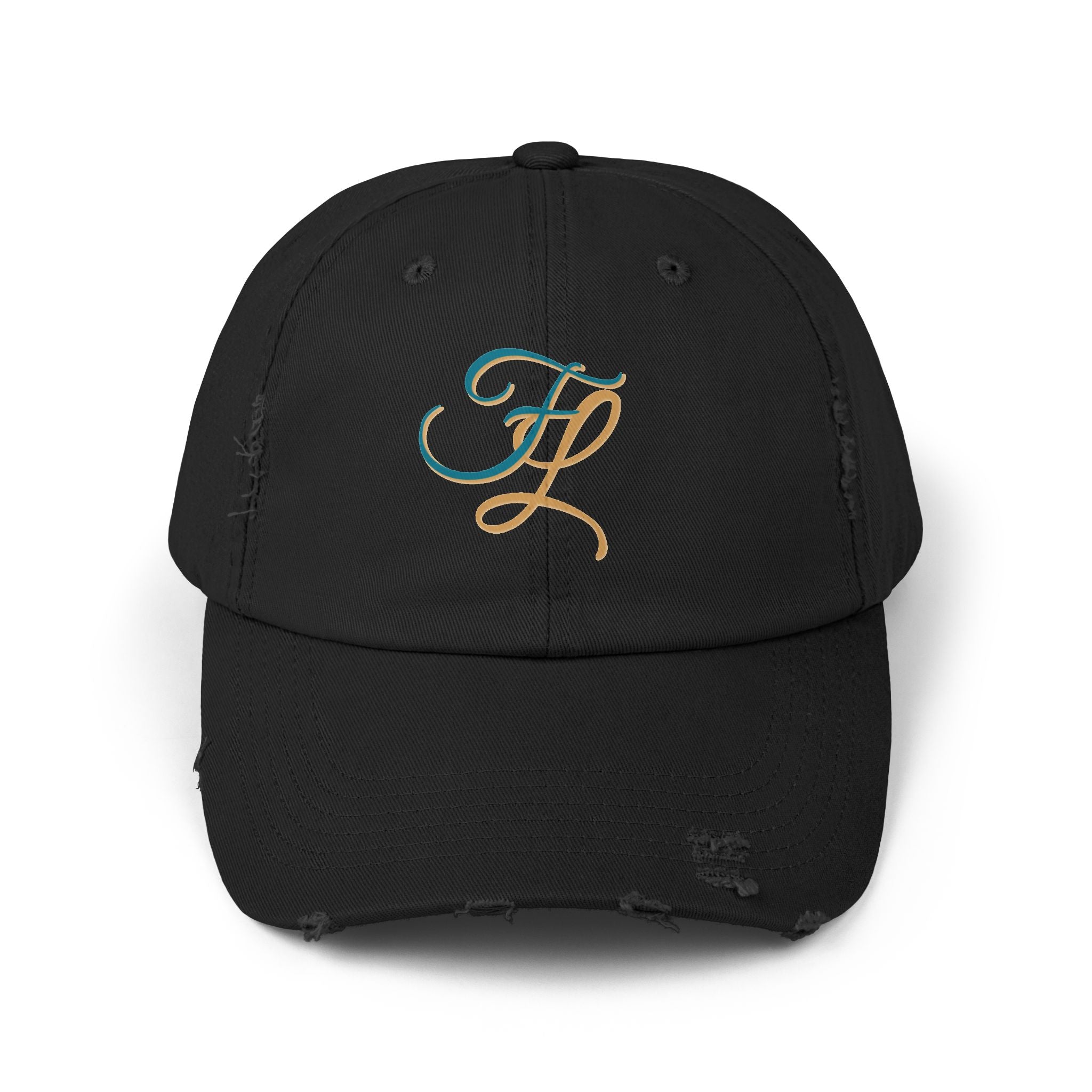 Distressed Cap with 'FL — Forbidden Love' Monogram
