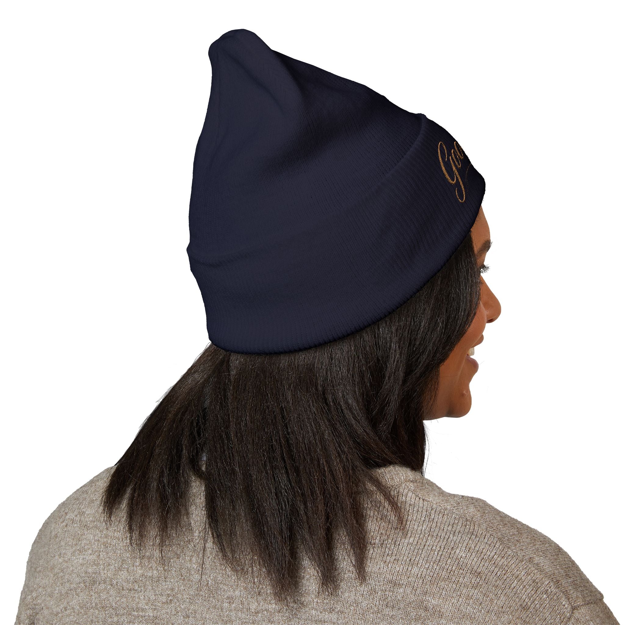 Embroidered "Good Girl." Cuffed Beanie