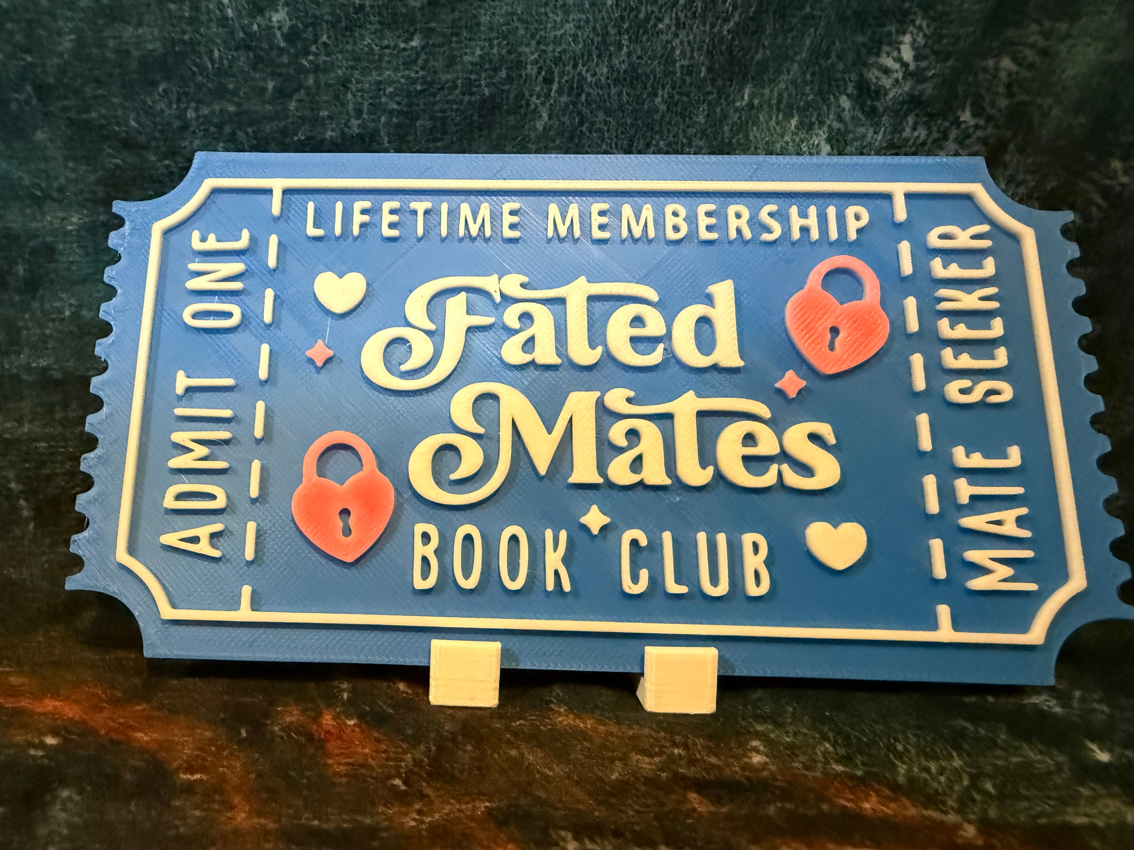Book Club 3D Printed Tickets