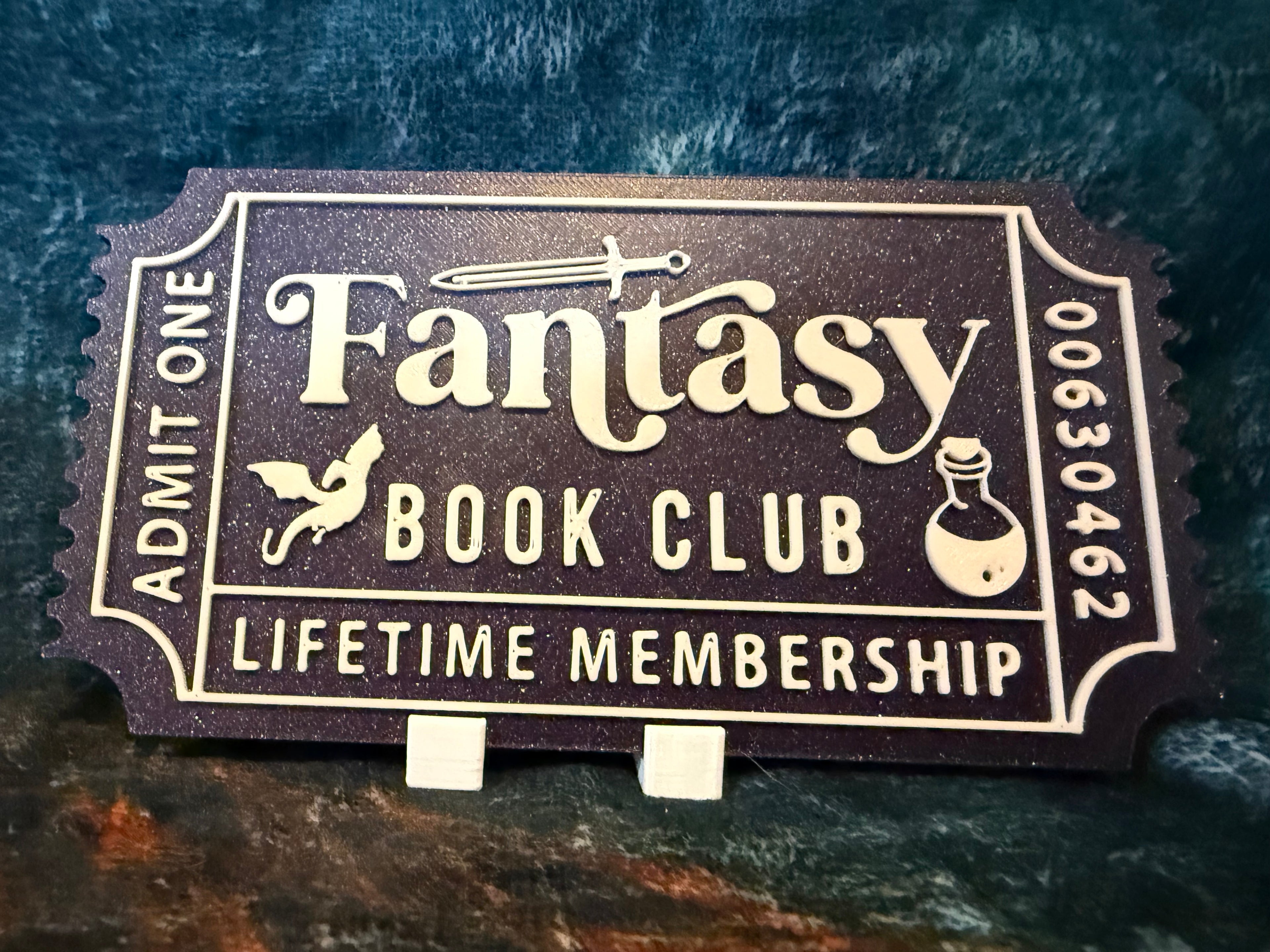 Book Club 3D Printed Tickets