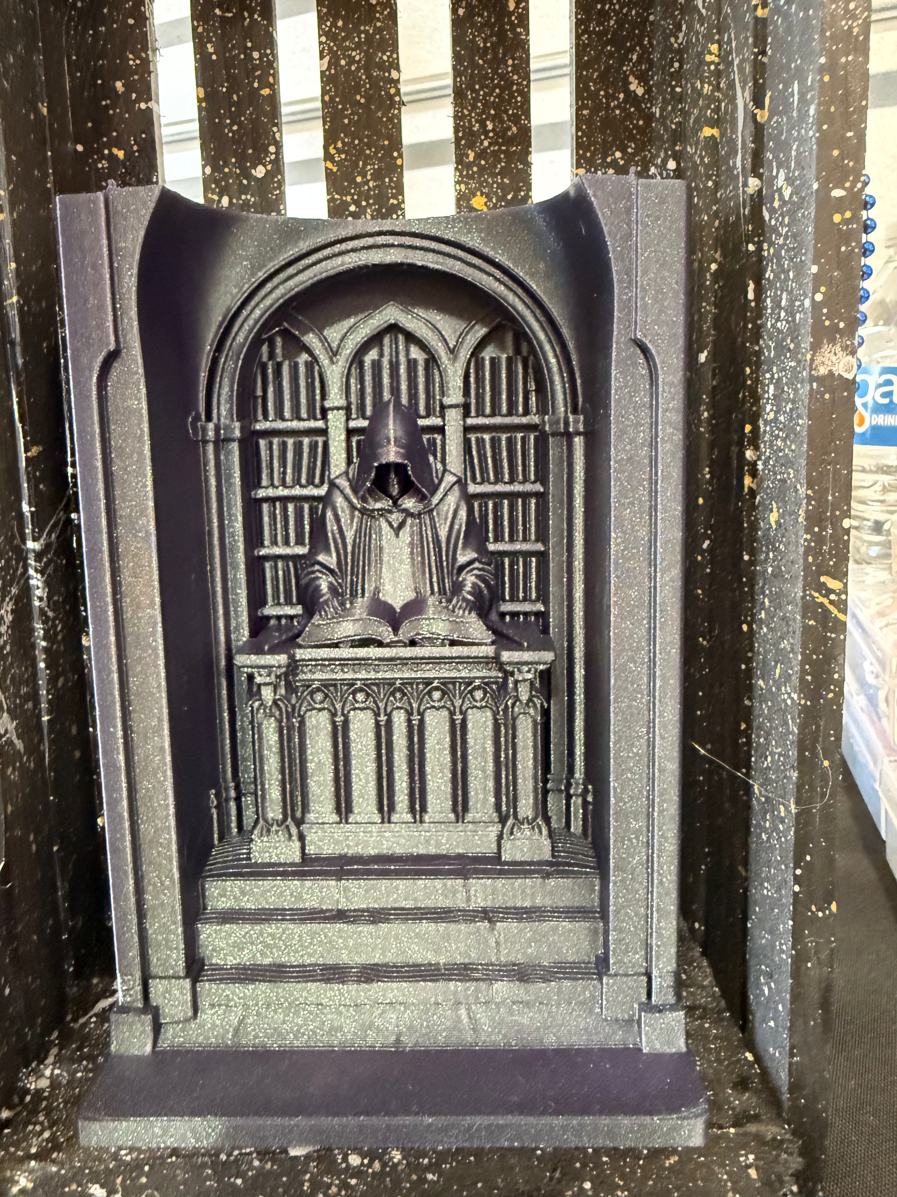 Keeper of Forbidden Knowledge Book Nook | 3D Printed Gothic Bookshelf Décor
