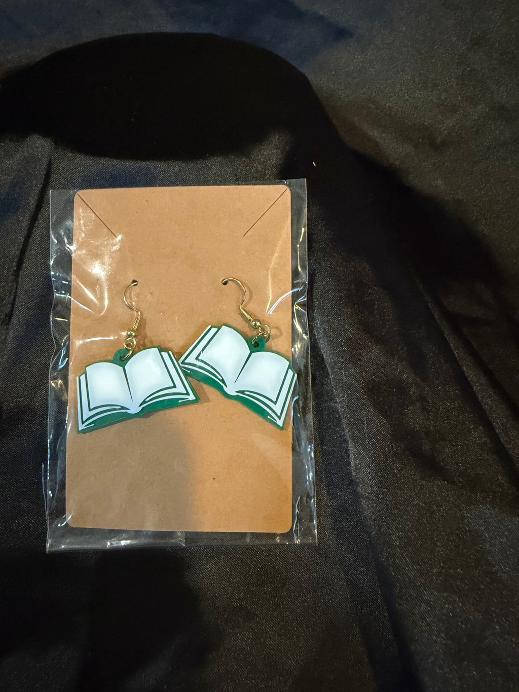 3D printed open book earrings