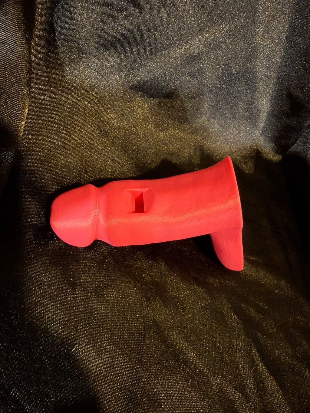 Pink novelty penis whistle side