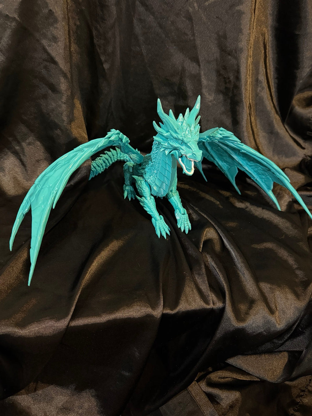 Ice Dragon 3D printed fantasy dragon wings spread — colors may vary