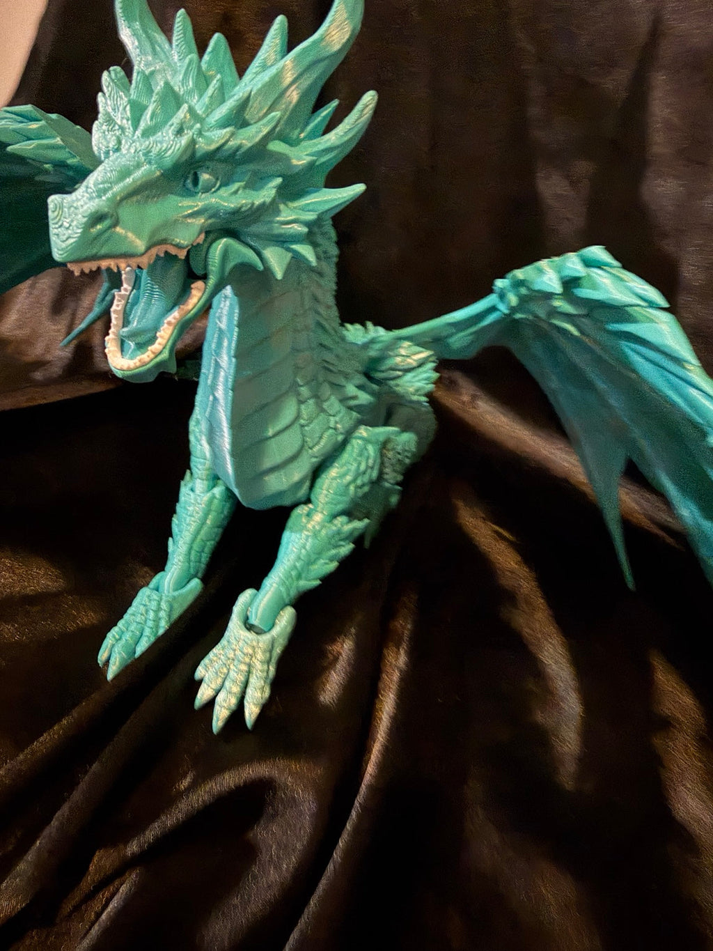 Ice Dragon 3D printed fantasy dragon face detail — colors may vary